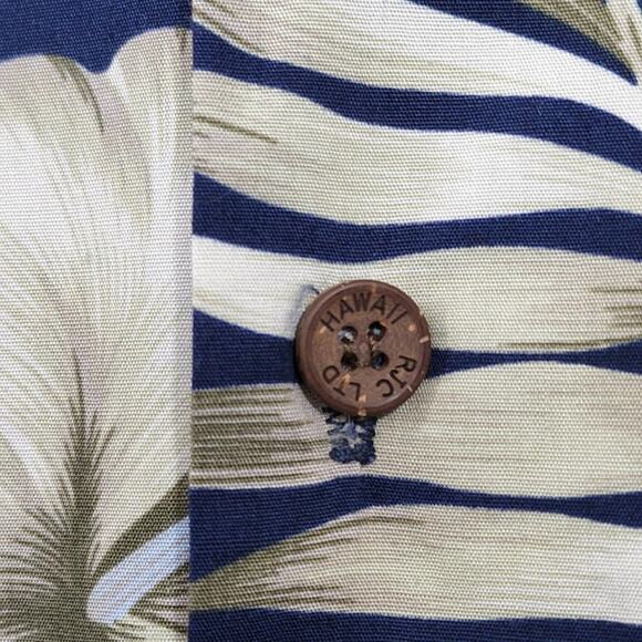 RJC Vintage Hawaiian print short sleeve button up shirt hibiscus & palm men's L - Picture 6 of 8